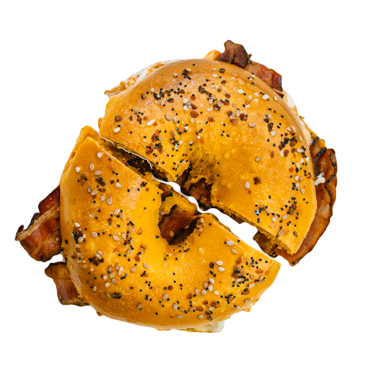 Calvert Manor egg everything bagel with bacon